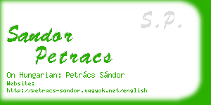 sandor petracs business card